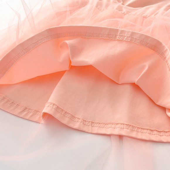 Pink Tulle Bell Sleeve A-Line Dress - Toddler Girl, Kid Girl - Picture 3 of 3